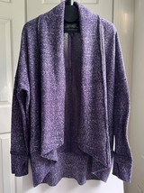 Roots Canada Washed Purple Cabin Shawl Open Cardigan Pockets Thumbholes,... - £24.38 GBP