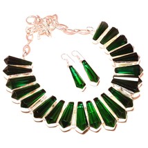 Chrome Diopside Pencil Gemstone Handmade Fashion Necklace Jewelry 18&quot; SA 4384 - £17.29 GBP