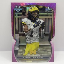 2022 Bowman Chrome University Football Andrel Anthony 63 Pink Wolverines - $1.97