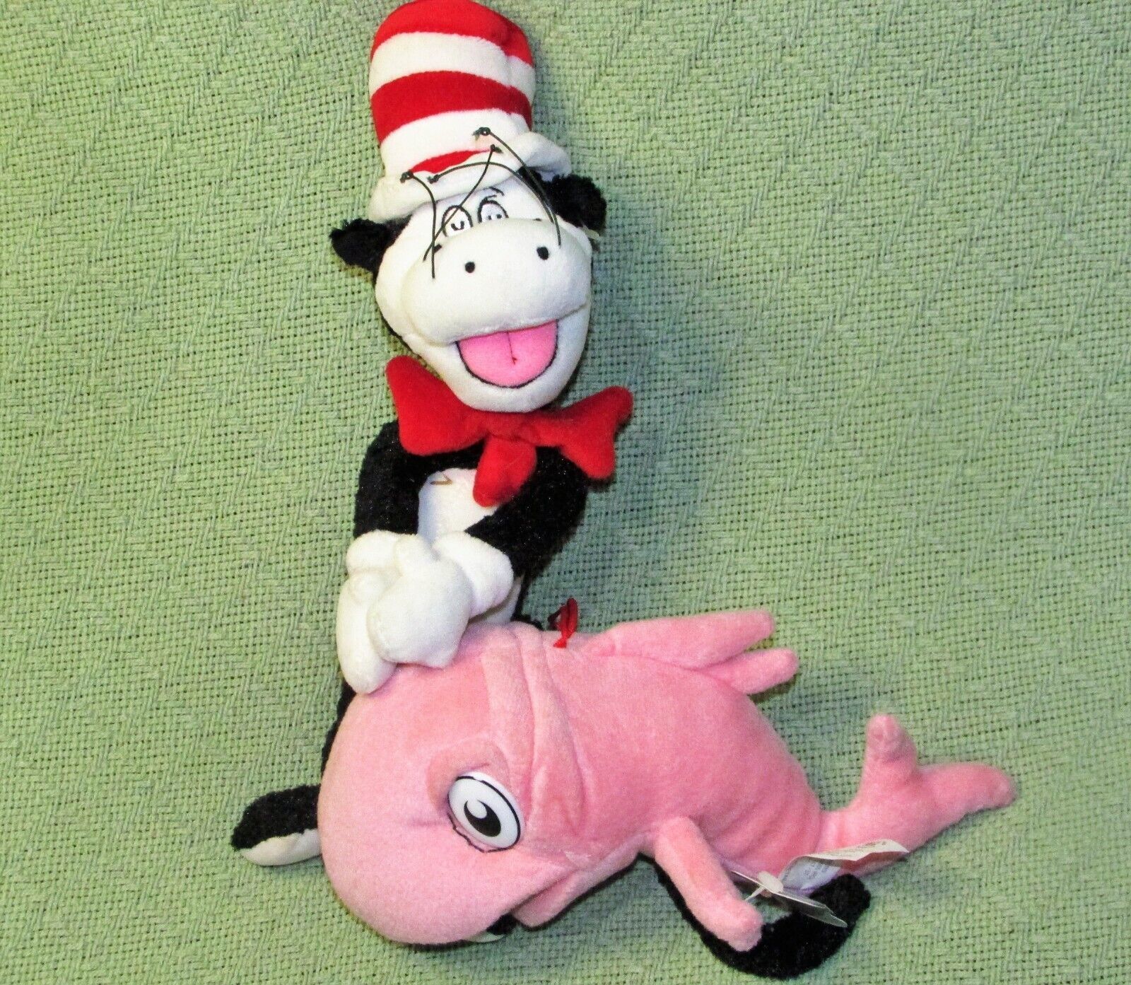 Primary image for DR SEUS CAT IN THE HAT 12" PLUSH OFFICIAL MOVIE 9" PINK FISH NANCO 2003 STUFFED