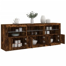 Sideboard with LED Lights Smoked Oak 181.5x37x67 cm - £119.97 GBP