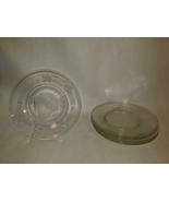 Vintage Clear Glass Etched Snack Plates Ivy Set of 6 - £26.46 GBP
