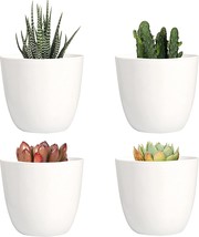 Youngever 8 Pack 4.5 Inch Plastic Planters Indoor Flower Plant Pots, Modern - £25.63 GBP