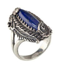 Uomo Carolyn Pollack Relios Argento Sterling Lapis Lazuli Anello Misura 11.25 - £67.99 GBP