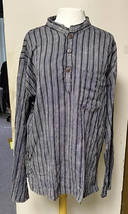 2X  Black Cotton Stonewash Overdye Long Sleeve Shirt  Top  Unisex  - $465.34 MXN