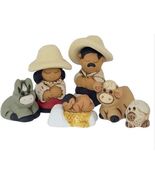 Handmade Unique Unusual Ceramic Characato 9 pc Nativity Miniature Set Ad... - €20,61 EUR