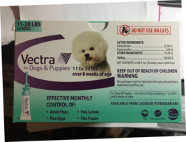6 Doses Vectra Dogs 11-20 lbs SAVE HERE - $23.99