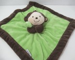 Carter’s green brown plush monkey security blanket baby lovey tan face 2... - $14.84