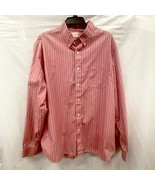 Dockers Pink &amp; White Striped Button Long Sleeve Dress Shirt XL - $283.92 MXN