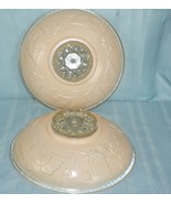 Set of 2  Vintage Dome Peachy Pink Ceiling Mount Light Cover Glass Dome  - £50.66 GBP