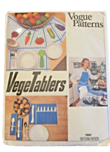 Sewing Pattern Vogue #1892 Vegetablers Kitchen Accessories Vintage 1980s Uncut - £9.46 GBP