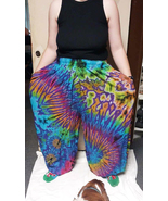 Big and Groovy PURPLE  Tie Dye  Harem  Pants  Free Size Plus Run Big - £35.68 GBP