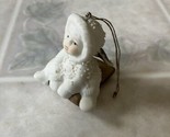 SNOW BABY White  Snow Baby Riding on a Sled (No Box) Christmas ornament - $14.01