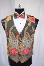 Destination Hawaiian Floral Tuxedo Vest and Bowtie - £118.55 GBP