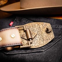 Marco Di Milano Caiman & Calfskin Western Texas Belt Stone Orix image 8