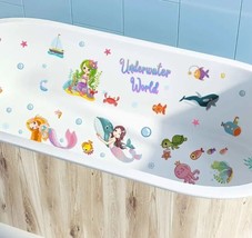 Bath Stickers Cartoon Tub 6 Sheets Mermaid Non-Slip Anti Slip Kid Self-Adhesive - £10.07 GBP