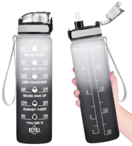 Bundle of 10 Motivational Water Bottles with Time Marker, 32 Oz Water Bo... - $20.78+