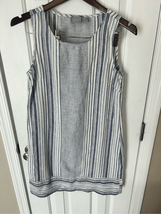 Kenar 100% Linen Striped Mini Tank Shift Dress Size 2 - $24.75