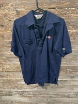Atlanta Braves Vtg Mens Pocket Polo Shirt Blue Size Large Vtg Made In USA  - $22.64