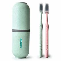 Golandstar 3pcs Set Toothbrush Case Holder Container Wheat Straw Travel Toothbru - £11.81 GBP