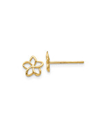 Finest Gold 7 mm 14K Yellow Gold Plumeria Post Earrings, Pair - $130.26 CAD
