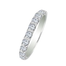 0.85CT Round Cut Moissanite Eternity Wedding Band Ring 14K White Gold Plated - £62.13 GBP