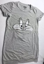 Vintage Bugs Bunny Looney Tunes Zip Mouth Gray Shirt Sz 6-10 - £16.09 GBP