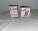 2 Metal Hinged Tins Box Johnson &amp; Johnson BAND-AID Sheer and Kitchen Ass... - $14.99