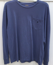 Polo Ralph Lauren Blue T Shirt Blue slate Pony Logo Pocket custom slim f... - £36.71 GBP