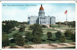 State Capitol and Grounds Denver Colorado Postcard Posted 1920 - $6.88