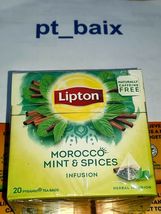 LIPTON Morocco Mint &amp; Spices 20 pyramids bags - Herbal Infusion REAL FRU... - £4.60 GBP