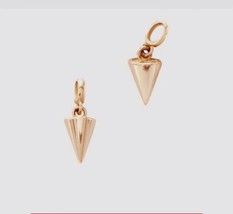 Solid 14k solid Rose gold tiny Cone Charm Pendant - £55.25 GBP
