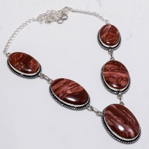 Royal Jasper Oval Shape Gemstone Handmade Fashion Necklace Jewelry 18&quot; SA 2434 - £7.51 GBP