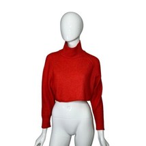 Urban Outfitters Crop Sweater Women&#39;s Small Orange Turtleneck - £19.59 GBP