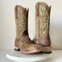 Lane Capitan Cheyenne Brown Cowboy Boots Mens 9D Wide Square Toe Cowhide... - $212.85