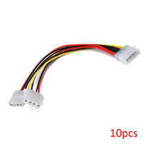 10Pcs 8&quot; Inch (20Cm) 4-Pin Molex Male To Dual Female Power Splitter Y Cable - £31.46 GBP