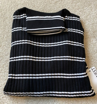 NEW Nine West Turtleneck Stripe Sweater Black/white Multi Size Medium NWT - £23.64 GBP
