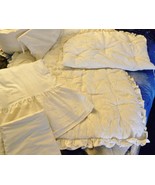 Vintage USA 5 PC Cotton Muslin damask NoJo Baby-Infant Crib Natural Bedd... - £94.47 GBP
