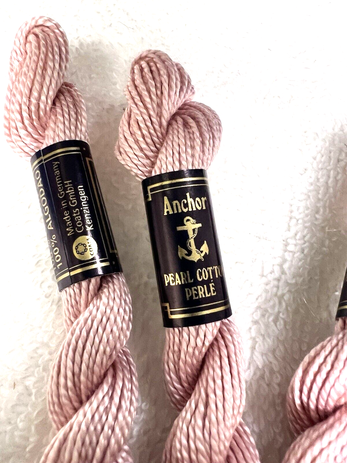 7 MINT Anchor Perle Pearl Cotton # 968 Soft Pink Embroidery Floss Vintage Skein Item image 3