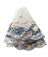 Vintage Round Handkerchief Hankie Flowers Floral Printed Cotton 13 inch ... - €12,57 EUR