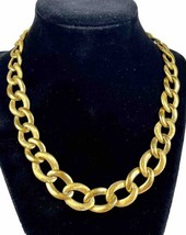 Napier Vintage Gold-Tone Textured Flat Link Chain Necklace 17” - £13.04 GBP