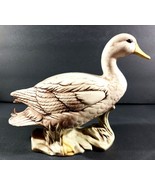 Large 6 1/4&quot; x 9 1/2&quot; White Ceramic Glazed DUCK Figurine Signed &quot;Jean&quot; - €16,49 EUR