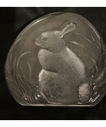 Rabbit Etched Crystal Paperweight By Mats Jonasson - £15.92 GBP