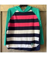 Vintage 90&#39;s Color Block Long Sleeve Hooded T-Shirt Striped 62 East Wome... - £12.91 GBP