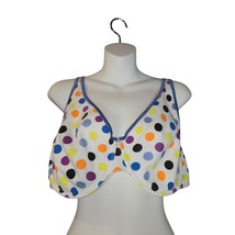 Cacique Womens 44DDD Bra Underwire Cotton Stretch Multicolor Polka Dot Spots - $16.61