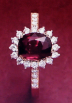 2.50ct. Round Red Ruby w Halo of White Topaz on 925 Sterling Silver Wedding Ring - $72.27