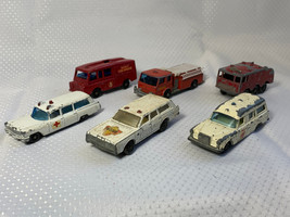 Matchbox by Lesney Lot of Diecast Vehicles 1:64 Rescue Vehicles Ambulance Fire  - $29.95