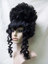 Black Vampira Wig Tall Beehive Gothic Marie Dark Bride Victorian Vampire Madame - £23.52 GBP