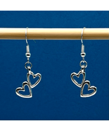 BAX Sterling Hearts Together Dangle Earrings - £32.71 GBP
