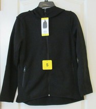 Andrew Marc Fleece Hooded Jacket Black Women&#39;s Sz S NWT - $399.85 MXN